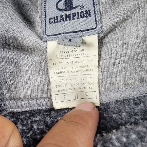 Champion Mens Large Gray Pullover Sweater Long Sleeve Casual Winter Warm - Picture 5 of 10